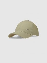 4F Czapka z daszkiem strapback uniseks - beżowa XS/S. Brązowe czapki damskie 4F, na lato, bez wzorów, z bawełny, sportowe. W wyprzedaży za 39.99 zł.