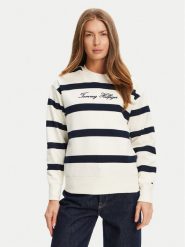 Tommy Hilfiger Bluza Script WW0WW45743 Écru Regular Fit. Bluzy damskie Tommy Hilfiger, xxs, bez wzorów, z bawełny, bez ramiączek, bez kaptura. Za 389.99 zł.