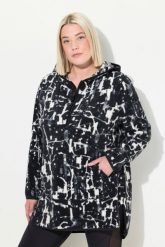 Damskie Długi sweter pluszowy polar kaptur długi rękaw. Czarne swetry nierozpinane damskie Ulla Popken, plus size, bez wzorów, z materiału, bez kołnierzyka, plus size, bez ramiączek. Za 279.99 zł.