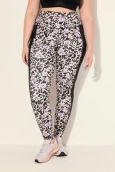 Damskie Legginsy sportowe szybkoschnące wzór w panterkę z recyklingu. Czarne legginsy sportowe damskie Ulla Popken, plus size, bez wzorów, z materiału. Za 239.99 zł.