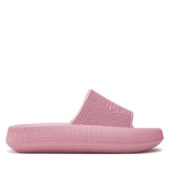 Klapki Fila. Czerwone klapki damskie Fila, bez wzorów, bez obcasa, bez zapięcia. Za 129.99 zł.
