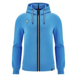 Bluza z kapturem z pełnym zamkiem błyskawicznym Macron Rhodos. Niebieskie bluzy męskie Macron, m, bez wzorów, bez ramiączek, z kapturem. Za 380.00 zł.