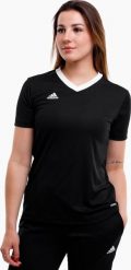 Adidas Koszulka damska adidas Entrada 22 Jsy czarna H57572 XL. Czarne bluzki damskie Adidas, xl, bez wzorów, bez kołnierzyka, bez ramiączek. Za 66.27 zł.