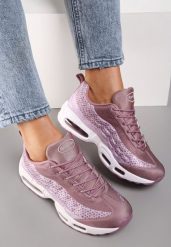 Różowe Sneakersy Avagune. Czerwone obuwie sportowe damskie Renee, bez wzorów, z okrągłym noskiem, bez zapięcia. Za 109.99 zł.