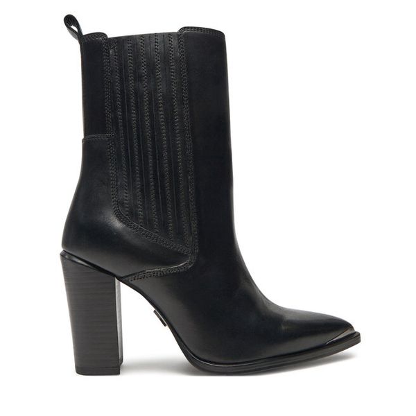 Botki Bronx. Czarne botki damskie Bronx, bez wzorów, bez obcasa, na słupku, bez zapięcia. Za 619.99 zł.