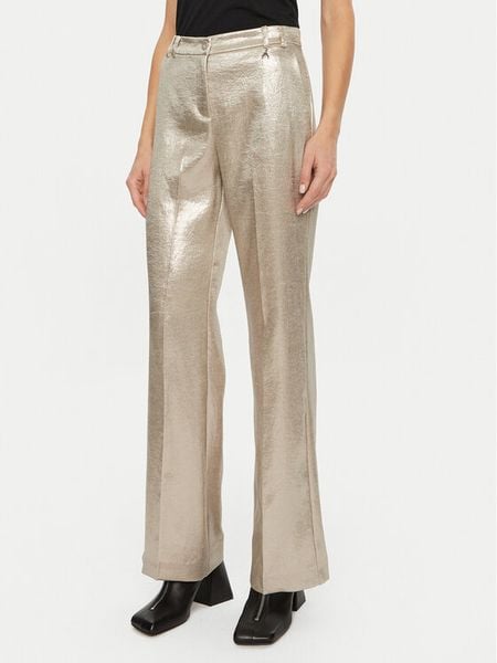 Patrizia Pepe Spodnie materiałowe 2P1646/A502-FF14 Złoty Regular Fit. Żółte spodnie materiałowe damskie Patrizia Pepe, bez wzorów, z materiału. Za 579.99 zł.