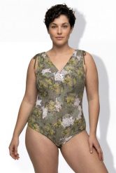 Damskie Strój kąpielowy dżungla miękkie miseczki ozdobna klamra. Zielone stroje kąpielowe damskie Ulla Popken, plus size, bez wzorów, z elastanu. Za 191.99 zł.