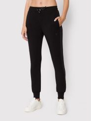 Guess Spodnie dresowe V2YB18 K7UW2 Czarny Regular Fit. Czarne spodnie dresowe damskie Guess, z aplikacjami, z dresówki. Za 289.99 zł.