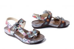 LAURA VITA 0006933 Liloo 06 gris, sandały damskie. Sandały damskie Laura Vita, bez wzorów, ze skóry, bez obcasa, bez zapięcia. Za 344.90 zł.