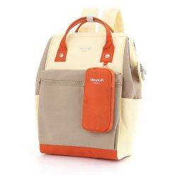 Plecak damski Himawari 1027 beżowy. Brązowe plecaki damskie Peterson, bez wzorów, eleganckie. Za 149.99 zł.