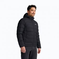 Kurtka puchowa męska Jack Wolfskin Wild Pass Down Hoody. Czarne kurtki męskie Jack Wolfskin, l, bez wzorów, z puchu, bez kaptura. Za 879.99 zł.