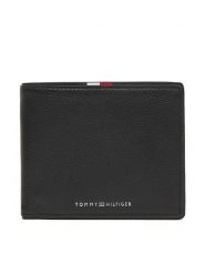 Tommy Hilfiger Portfel Th Corp Cc & Coin AM0AM13740 Czarny. Czarne portfele męskie Tommy Hilfiger, bez wzorów, ze skóry. Za 249.99 zł.