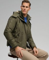 Superdry Kurtka Hooded Arctic Windcheater – Loose Fit, Wodoodporna Powłoka. Zielone kurtki męskie Superdry, m, bez wzorów, z elastanu, z kapturem. Za 496.35 zł.