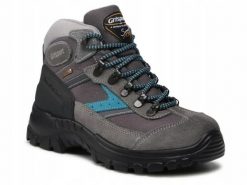 Buty trekkingowe damskie GRISPORT wysokie skóra. Szare obuwie trekkingowe damskie Grisport, z materiału, bez zapięcia. Za 329.00 zł.