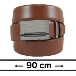 Pasek Brązowy do Spodni 90 cm, Automatyczna Klamra, Skórzany, Elegancki -VICTORIO. Brązowe paski męskie Victorio, ze skóry, eleganckie. Za 99.00 zł.