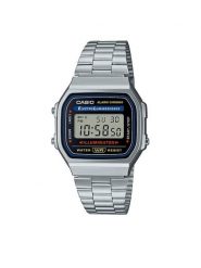 Casio Zegarek Vintage A168WA-1YES Srebrny. Szare, cyfrowe zegarki męskie Casio, bez wzorów, srebrne. Za 179.99 zł.