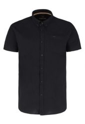 Koszula z lnem, Regular Fit, C-LIN. Czarne koszule męskie Volcano, m, bez wzorów, z bawełny, bez kołnierzyka, bez ramiączek. Za 139.99 zł.