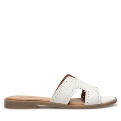 Klapki Lasocki. Białe klapki damskie Lasocki, bez wzorów, bez obcasa, bez zapięcia. Za 119.99 zł.