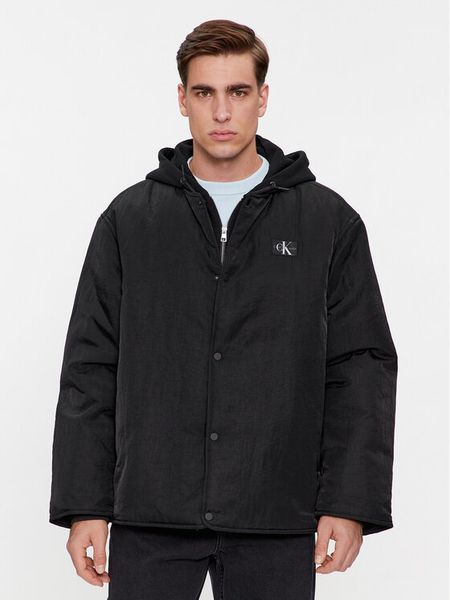 Calvin Klein Jeans Kurtka przejściowa Skater Hooded Jacket J30J325290 Czarny Regular Fit. Czarne kurtki męskie Calvin Klein Jeans, m, bez wzorów, z jeansu, bez kaptura. Za 579.99 zł.