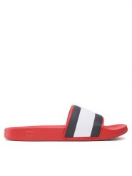 Tommy Hilfiger Klapki Rubber Th Flag Pool Slide FM0FM04263 Czerwony. Czerwone klapki męskie Tommy Hilfiger, bez wzorów, z tworzywa sztucznego, bez zapięcia. Za 199.99 zł.
