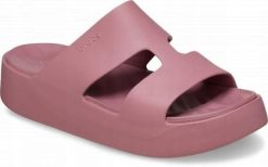 Klapki Dla Dorosłych Crocs Getaway Platform H-strap. Czerwone klapki męskie Crocs, bez wzorów, z materiału, bez zapięcia. Za 139.99 zł.