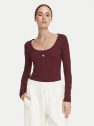 Guess Body V4YP07 J1314 Bordowy Slim Fit. Czerwone body Guess, z aplikacjami, z bawełny. Za 194.99 zł.