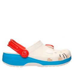 Klapki Crocs. Białe klapki damskie Crocs, bez wzorów, bez obcasa, bez zapięcia. Za 229.99 zł.