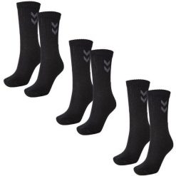 Zestaw skarpet sportowych dla dorosłych Hummel 3-Pack Basic Sock. Czarne skarpety męskie Hummel, bez wzorów. Za 24.90 zł.
