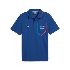 Polo Puma BMW MMS. Niebieskie koszulki sportowe męskie Puma, m, bez wzorów, z materiału, bez ramiączek. Za 245.00 zł.