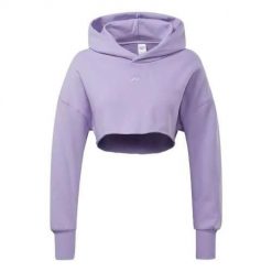 Bluza sportowa damska Reebok HB1745. Fioletowe bluzy damskie Reebok, l, bez wzorów, sportowe, bez ramiączek, z kapturem. Za 199.00 zł.