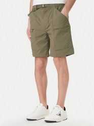 Guess Jeans Szorty materiałowe M6GDC8 WN362 Zielony Regular Fit. Zielone szorty męskie Guess Jeans, z aplikacjami, z jeansu. Za 349.99 zł.