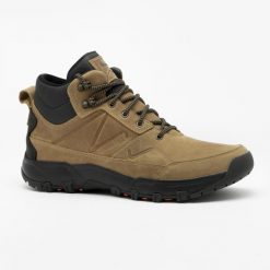 Buty turystyczne męskie Quechua NH500 Mid wodoodporne. Brązowe buty zimowe męskie QUECHUA, bez wzorów, przed kolano, bez obcasa, bez zapięcia. Za 299.99 zł.