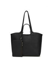 Gino Rossi Torebka K233010-1 Czarny. Czarne shopperki damskie Gino Rossi, bez wzorów, z materiału, bez dodatków. Za 195.99 zł.