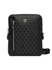 Guess Saszetka HMTODEP5118 Czarny. Czarne saszetki i nerki męskie Guess, z aplikacjami, ze skóry. Za 219.99 zł.