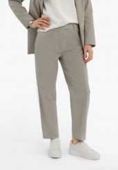 Materiałowe spodnie casual R-TERA. Szare spodnie materiałowe damskie Volcano, bez wzorów, z bawełny, casualowe. Za 169.99 zł.