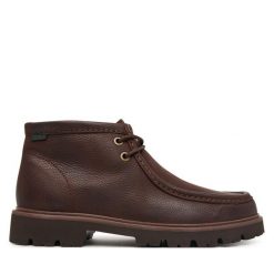 Trzewiki Clarks. Brązowe botki męskie Clarks, bez wzorów, bez obcasa, bez zapięcia. Za 519.99 zł.