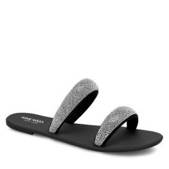 Klapki Nine West. Szare klapki damskie Nine West, bez wzorów, bez obcasa, bez zapięcia. Za 149.99 zł.