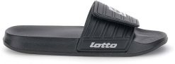 LOTTO KLAPKI RICO STRAP II ALL BLACK/SILVER METAL 2. Czarne klapki męskie Lotto, bez wzorów, bez zapięcia. Za 80.81 zł.