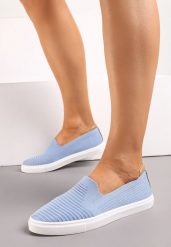 Niebieskie Tenisówki z Elastyczną Wsuwaną Cholewką Zairena. Niebieskie trampki i tenisówki damskie Born2be, bez wzorów, bez zapięcia. Za 39.99 zł.