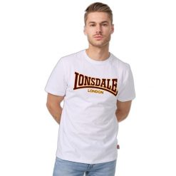 T-shirt o wąskim kroju Lonsdale Classic. Białe koszulki sportowe męskie Lonsdale, bez wzorów, z bawełny, bez ramiączek. Za 195.50 zł.