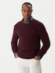 Tommy Hilfiger Sweter Essential MW0MW36347 Czerwony Regular Fit. Czerwone swetry męskie Tommy Hilfiger, m, bez wzorów, z bawełny, bez kołnierzyka, bez ramiączek. Za 429.99 zł.