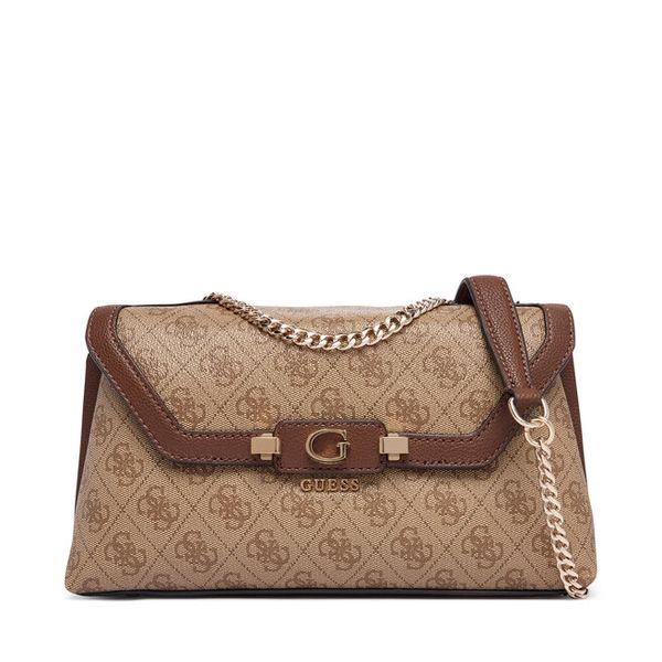 Torebka Guess. Brązowe listonoszki damskie Guess, z aplikacjami, bez dodatków. Za 498.99 zł.
