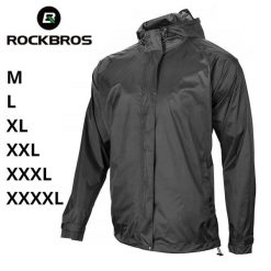 Kurtka przeciwdeszczowa Rockbros oddychająca wiatroodporna. Czarne kurtki męskie ROCKBROS, m, bez wzorów, sportowe, bez kaptura. Za 149.99 zł.