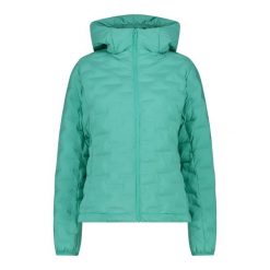 Damska kurtka z kapturem CMP. Niebieskie kurtki sportowe damskie CMP, bez wzorów, z puchu, bez ramiączek, z kapturem, narciarskie. Za 649.00 zł.