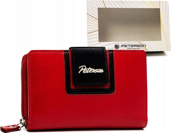 Peterson Skórzany portfel damski na zatrzask i suwak - Peterson NoSize. Portfele damskie Peterson. Za 180.18 zł.