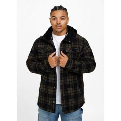 Kurtka męska Pitbull flanelowa z kapturem Pioneer. Brązowe kurtki męskie PITBULL, m, bez wzorów, z kapturem. Za 249.00 zł.