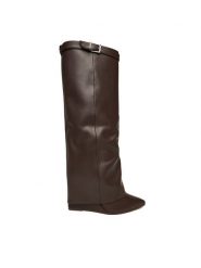 Steve Madden Kozaki Corenne SM11003418 Brązowy. Brązowe kozaki damskie Steve Madden, bez wzorów, ze skóry, bez obcasa, na koturnie, bez zapięcia. Za 1,099.00 zł.