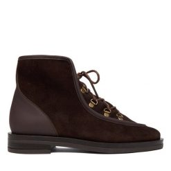 Trzewiki Balagan. Brązowe botki damskie BALAGAN, bez wzorów, bez obcasa, na płaskiej podeszwie, bez zapięcia. Za 749.99 zł.