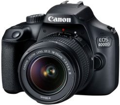 Canon EOS 4000D + obiektyw EF-S 18-55 DC III. Lustrzanki cyfrowe Canon. Za 1,999.00 zł.