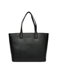 Tommy Hilfiger Torebka Th Logotape Tote AW0AW17449 Czarny. Czarne shopperki damskie Tommy Hilfiger, bez wzorów, ze skóry, bez dodatków. Za 589.99 zł.